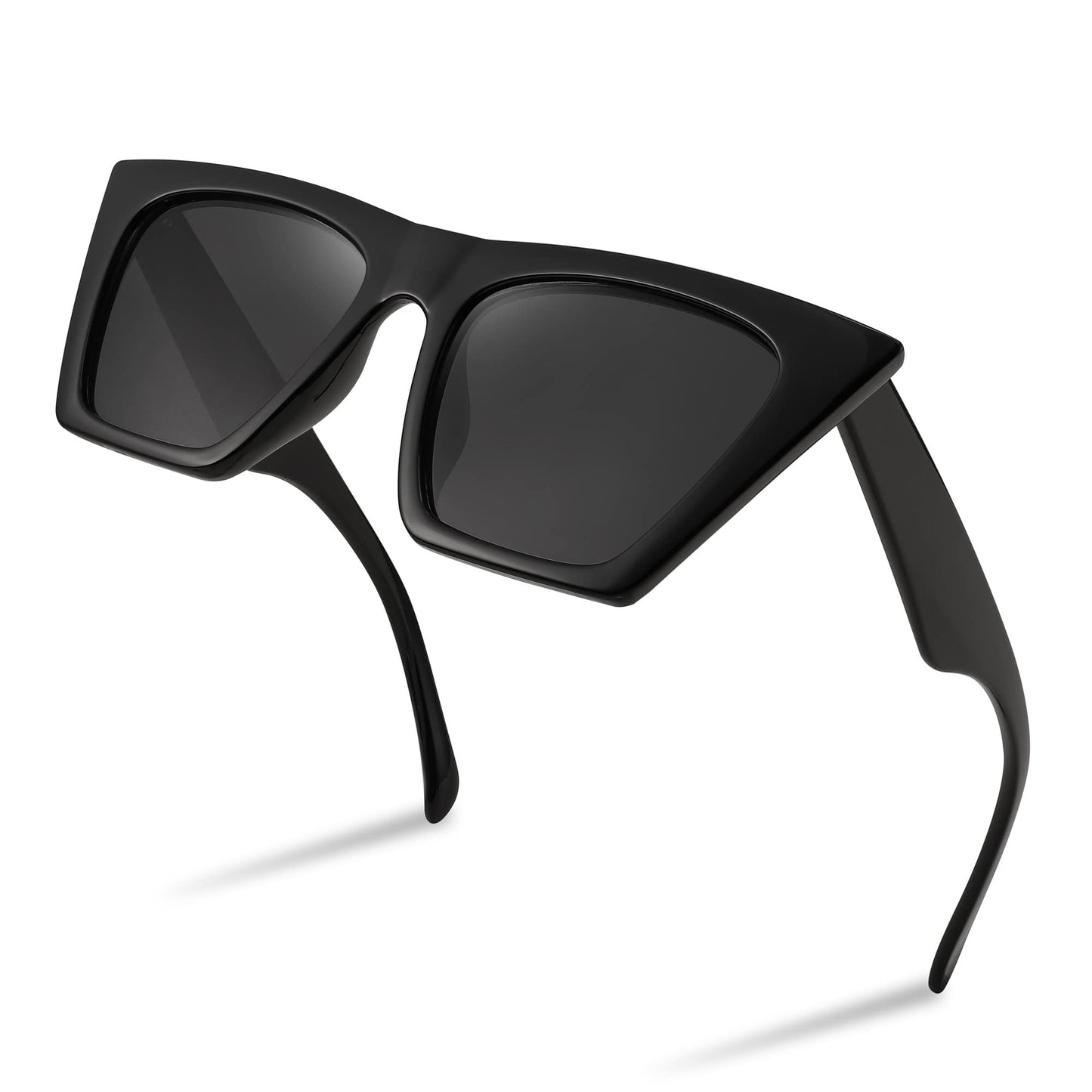 FEISEDY Vintage Square Cat Eye Sunglasses Women Trendy Cateye Sunglasses B2473