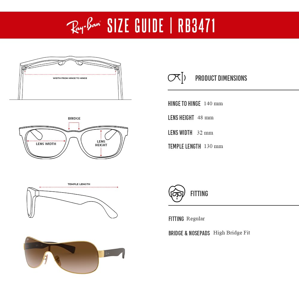 Ray-Ban RB3471 Shield Sunglasses For Men For Women + BUNDLE with Designer iWear Eyewear Care Kit