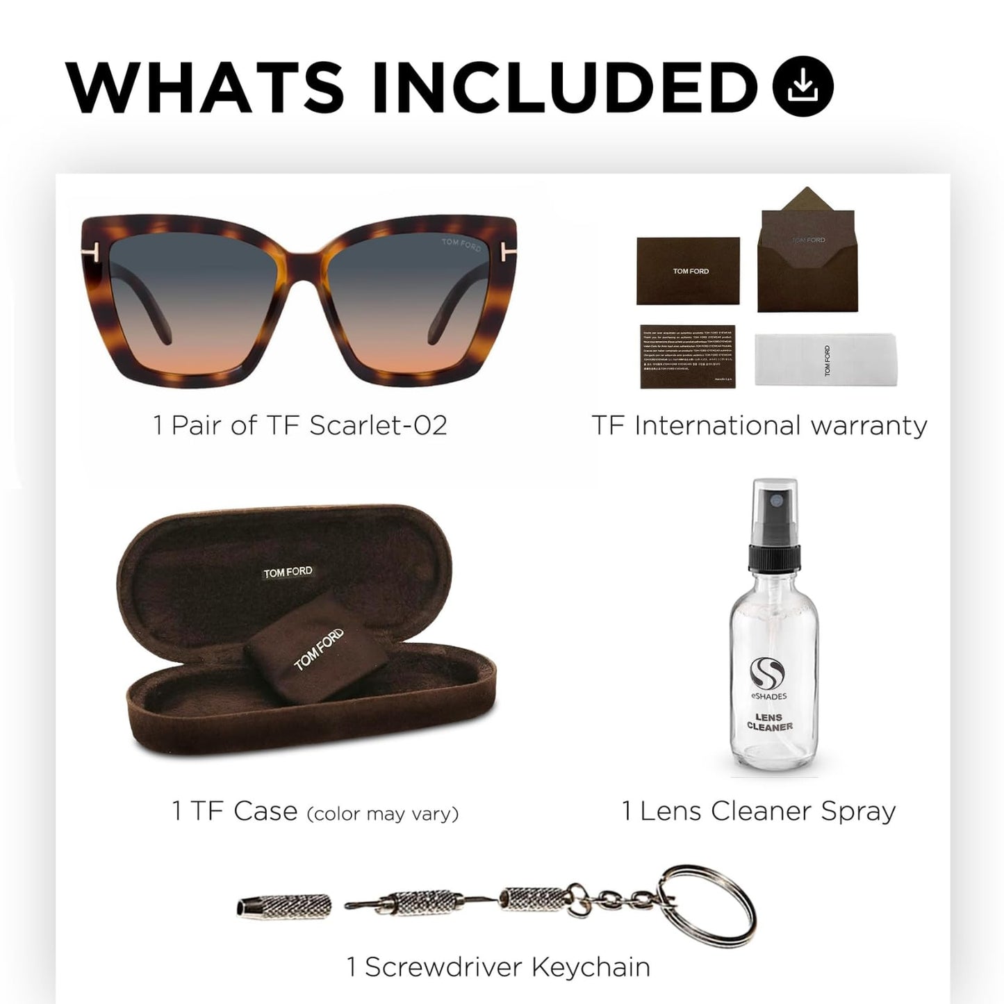 Tom Ford FT0920 SCARLET-02 Square Shape Sunglasses + Bundle With eSHADES Eyewear Cleaning Kit