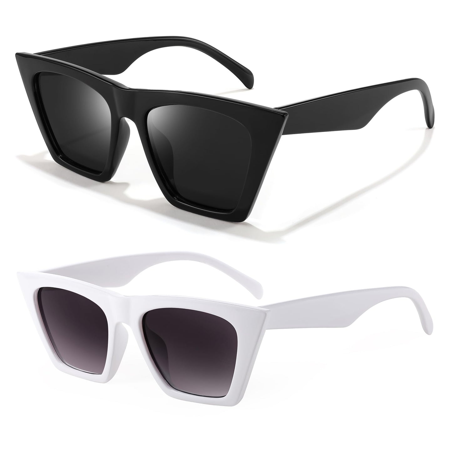 FEISEDY Vintage Square Cat Eye Sunglasses Women Trendy Cateye Sunglasses B2473