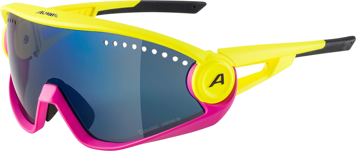 ALPINA Mirrored, 100% UV Protection Sport Sunglasses For Men & Women, Cycling/Running, Removeable Side Protection, 5W1NG