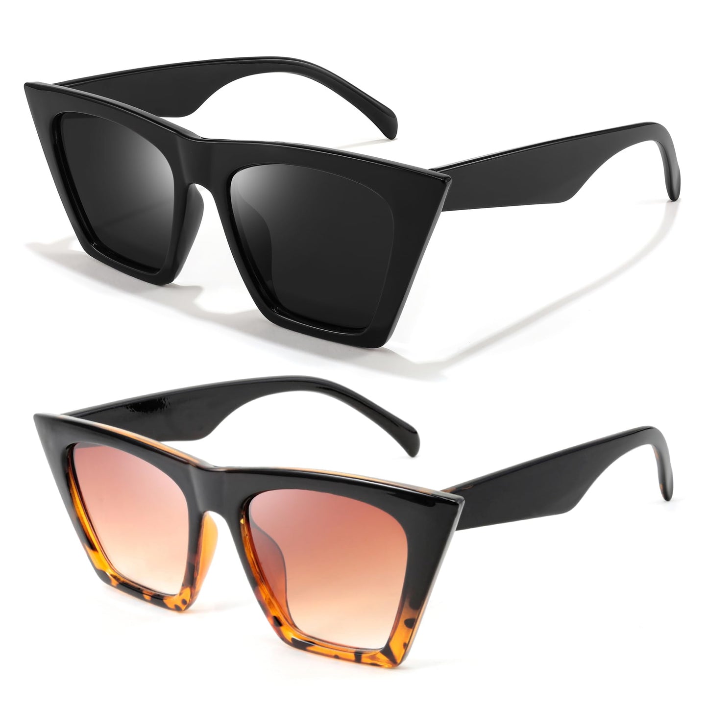 FEISEDY Vintage Square Cat Eye Sunglasses Women Trendy Cateye Sunglasses B2473