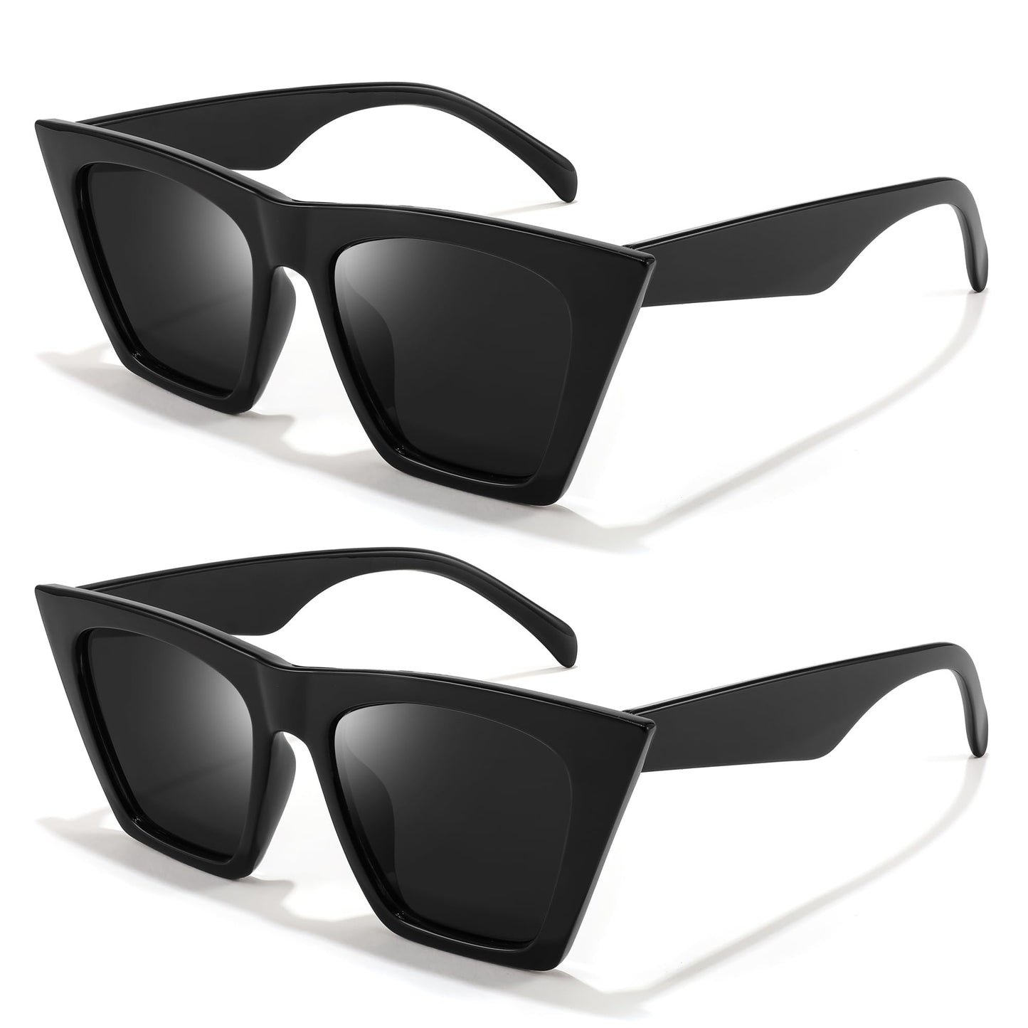 FEISEDY Vintage Square Cat Eye Sunglasses Women Trendy Cateye Sunglasses B2473
