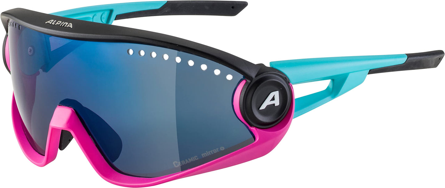 ALPINA Mirrored, 100% UV Protection Sport Sunglasses For Men & Women, Cycling/Running, Removeable Side Protection, 5W1NG