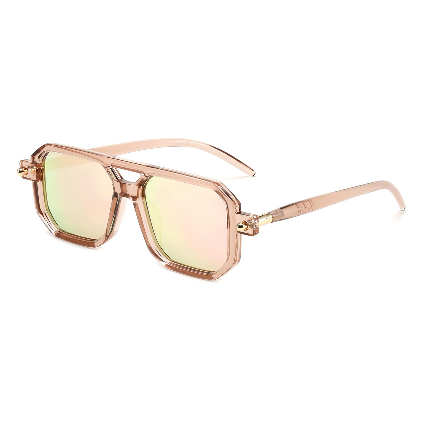 FEISEDY Vintage Square 70s Flat Aviator Sunglasses Women Men Classic Retro Stylish Frame UV400 Sunglasses B2622