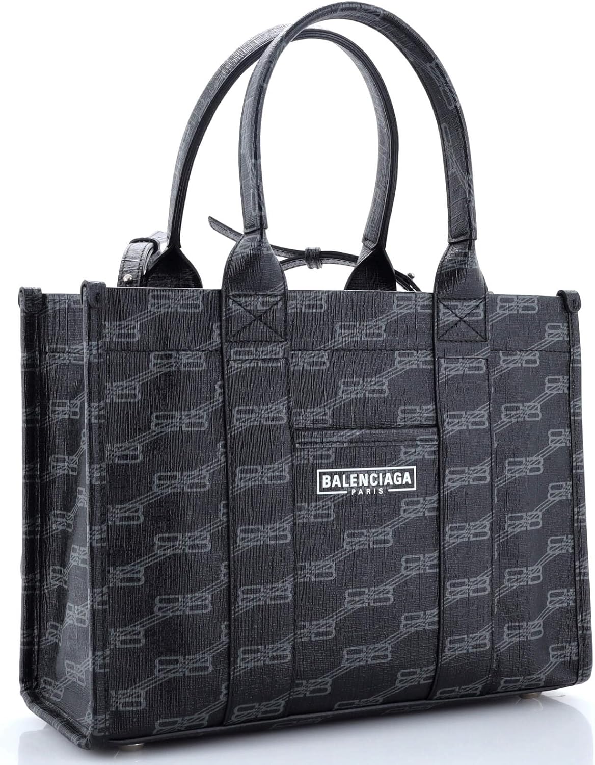 Pre-Loved Hardware Tote BB Monogram Coated Canvas Small, Black