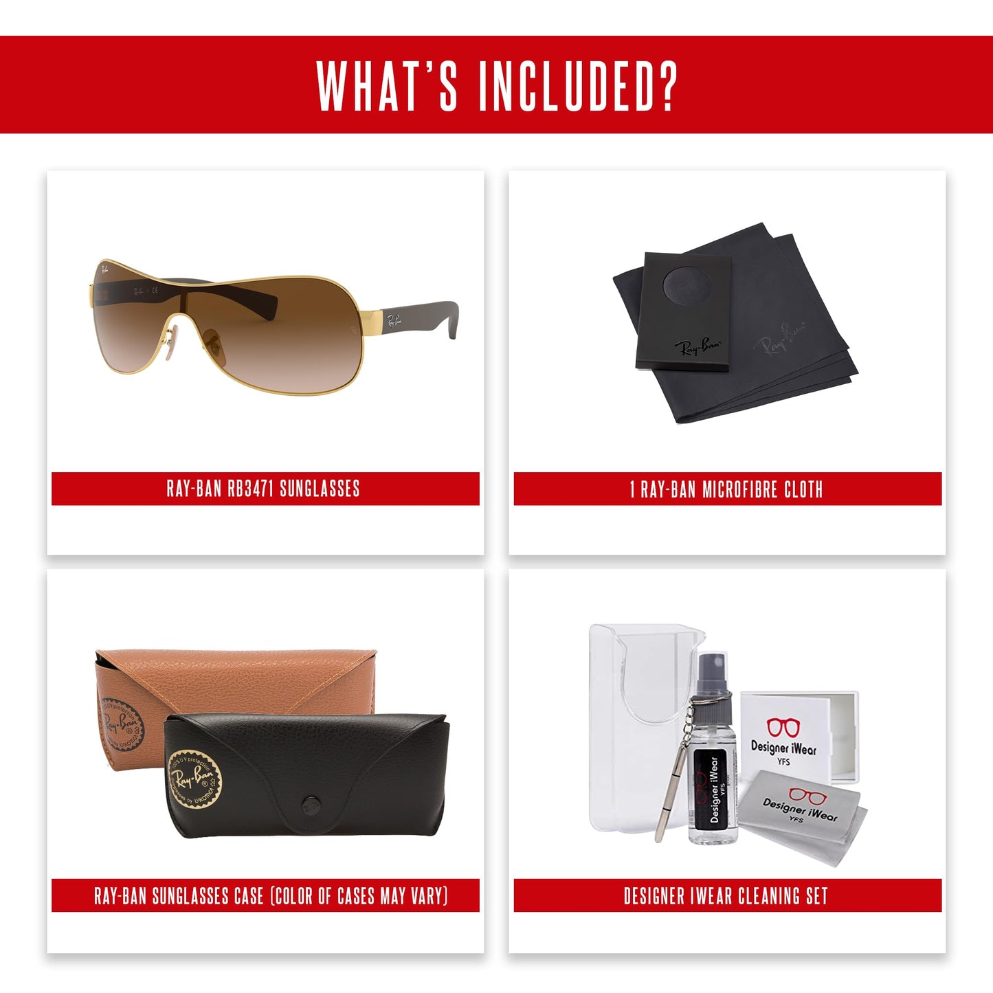 Ray-Ban RB3471 Shield Sunglasses For Men For Women + BUNDLE with Designer iWear Eyewear Care Kit
