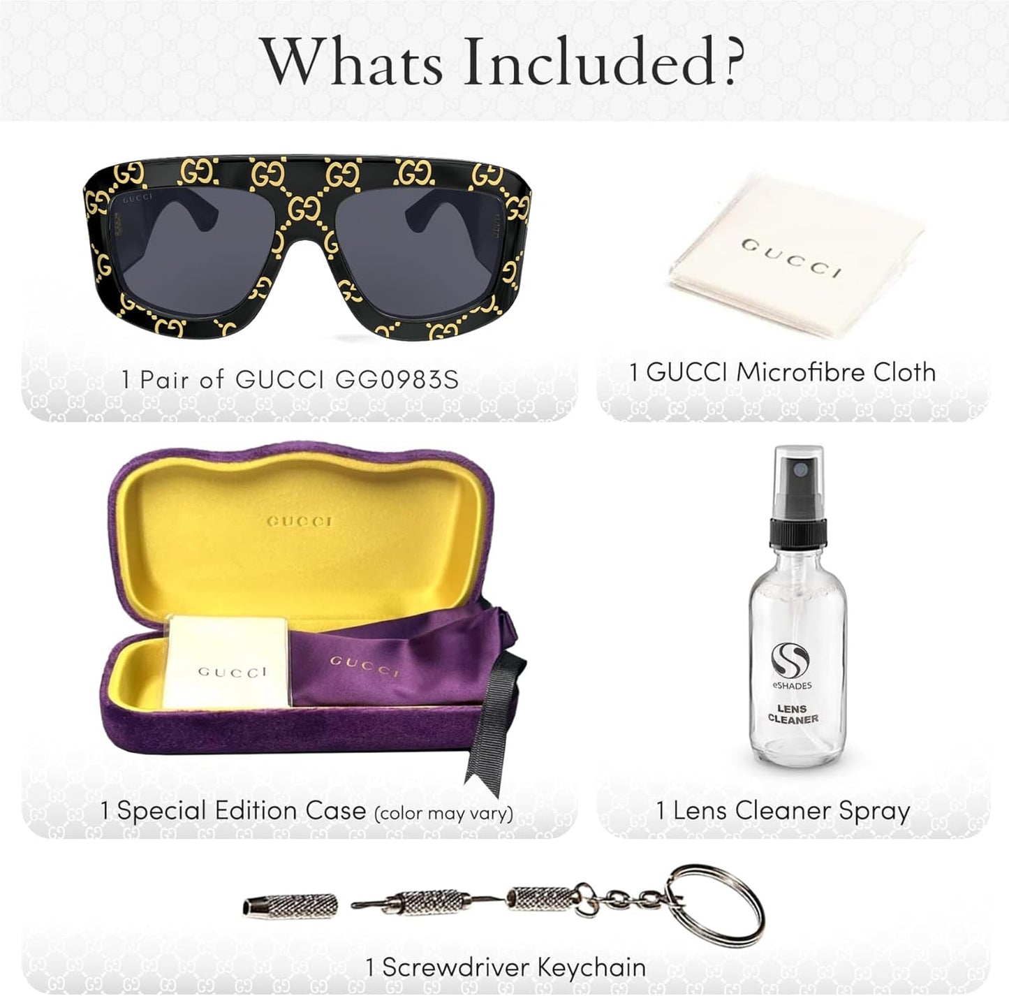 Gucci GG0983S Designer Square Aviator Shape Sunglasses with Non-Polarized Lenses - Epitome of Luxury and Style