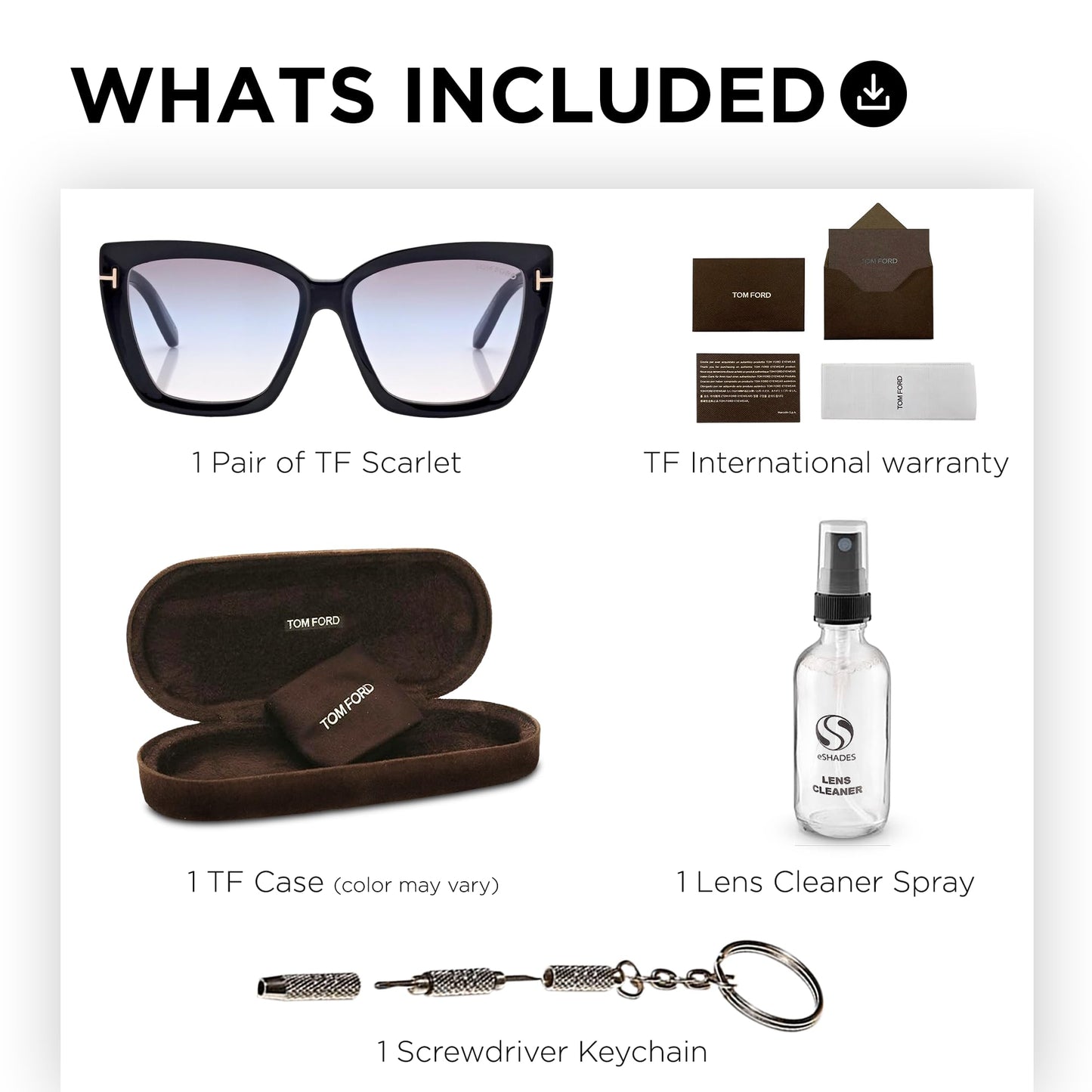 Tom Ford FT0920 SCARLET-02 Square Shape Sunglasses + Bundle With eSHADES Eyewear Cleaning Kit