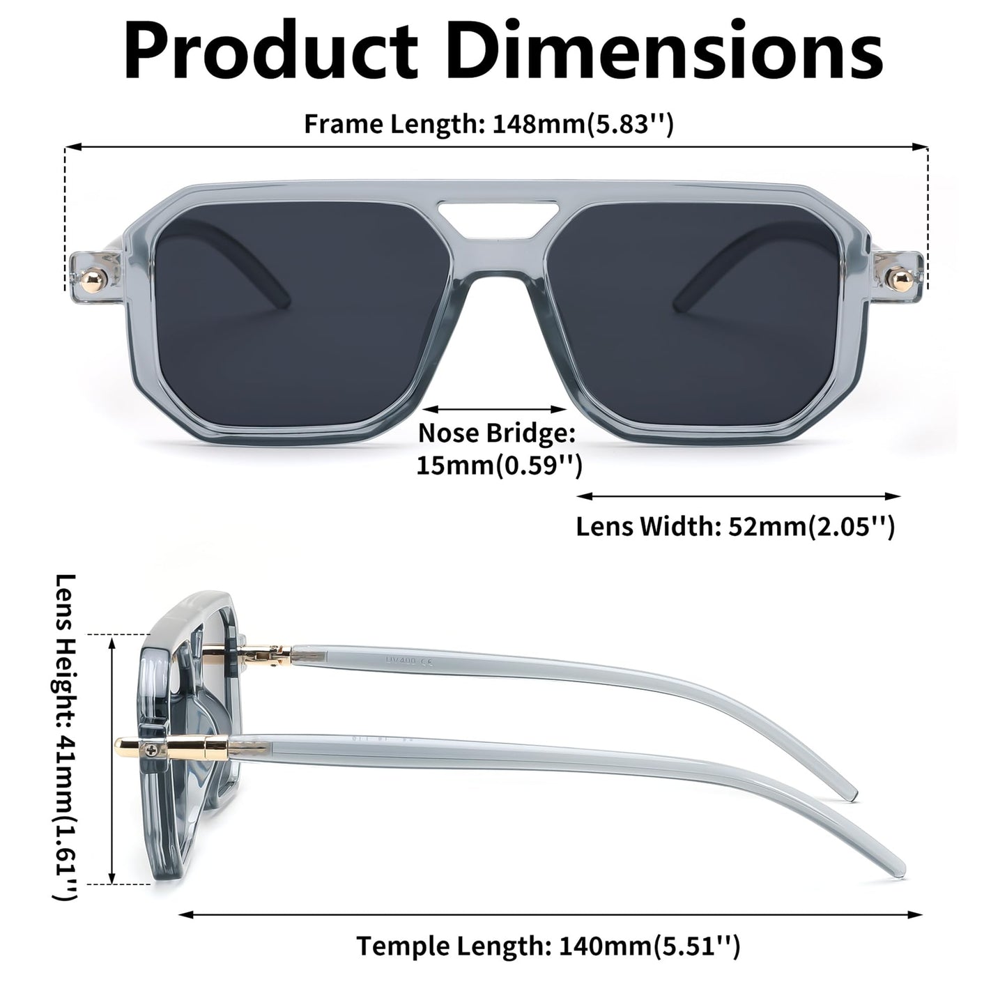 FEISEDY Vintage Square 70s Flat Aviator Sunglasses Women Men Classic Retro Stylish Frame UV400 Sunglasses B2622