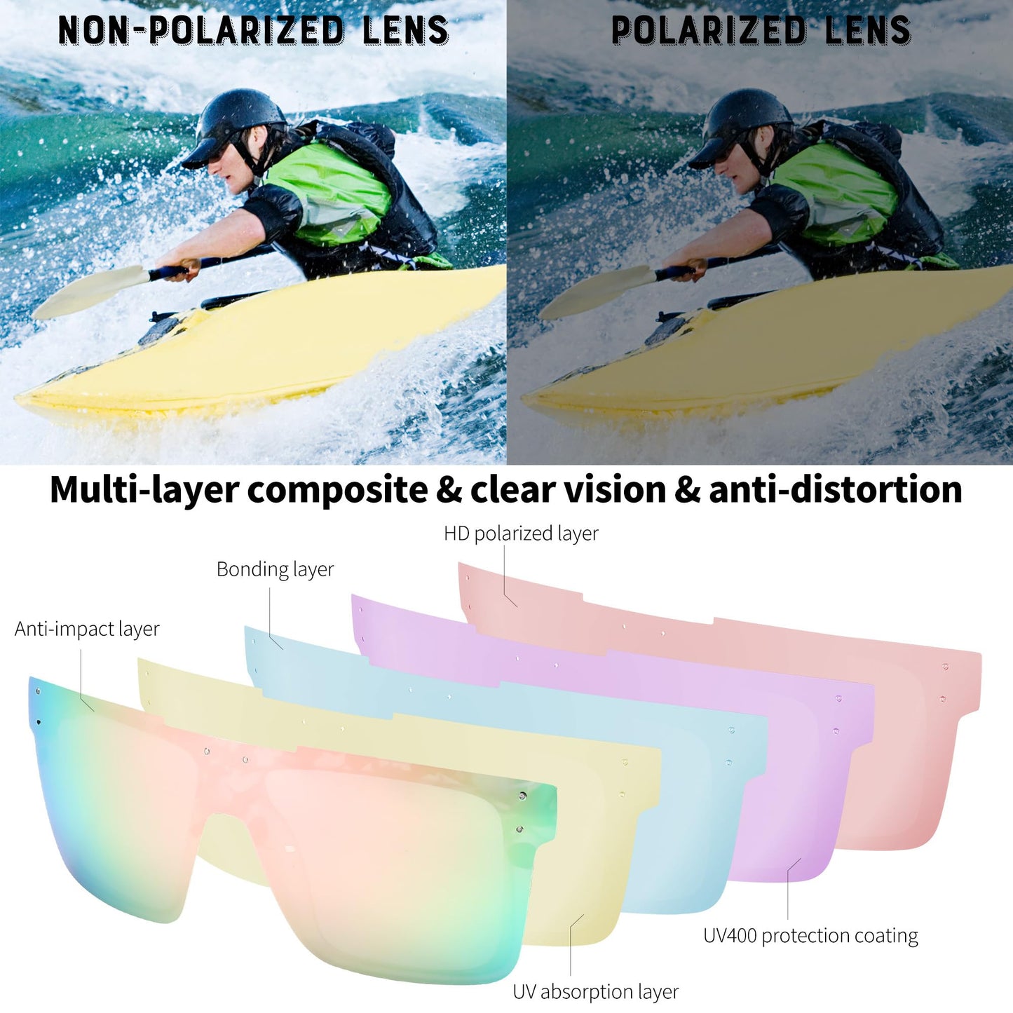 FEISEDY Men Sunglasses Polarized Oversized Square Flat Top Cycling Running Fishing Golf Hiking Sports B2990