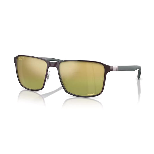 Ray-Ban RB3721CH Square Sunglasses for Men for Women + BUNDLE With Designer iWear Complimentary Eyewear Kit