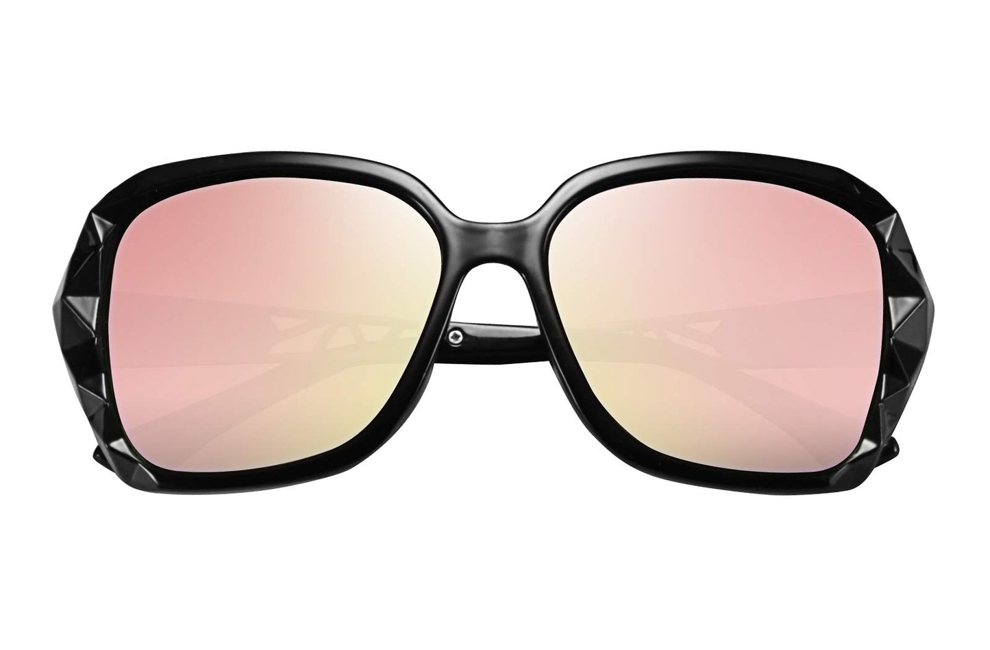 FEISEDY Polarized Women Square Sunglasses Sparkling Composite Shiny Frame B2289