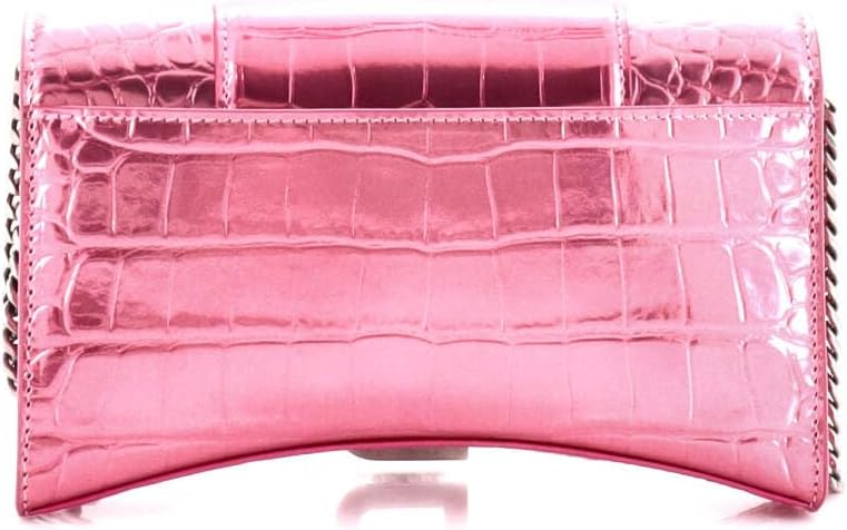 Pre-Loved Hourglass Chain Crossbody Bag Leather, Pink