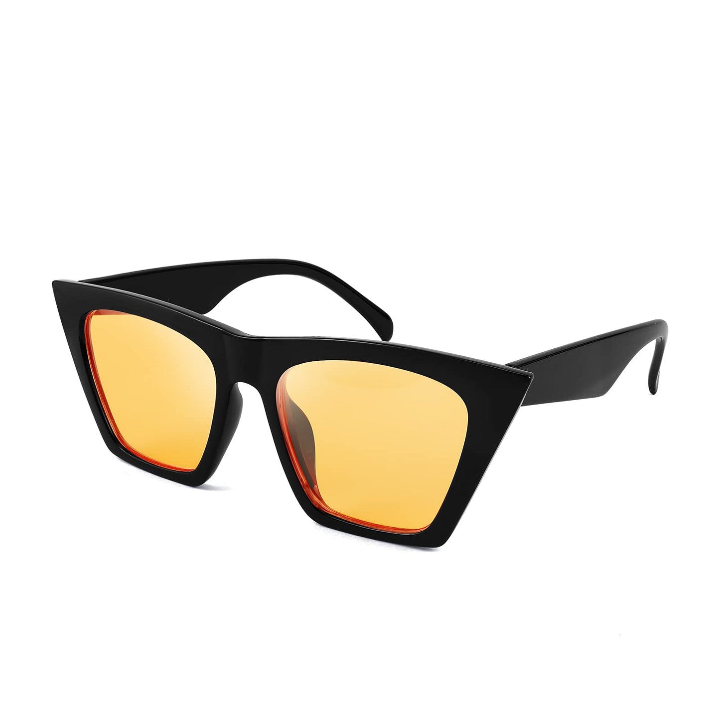 FEISEDY Vintage Square Cat Eye Sunglasses Women Trendy Cateye Sunglasses B2473
