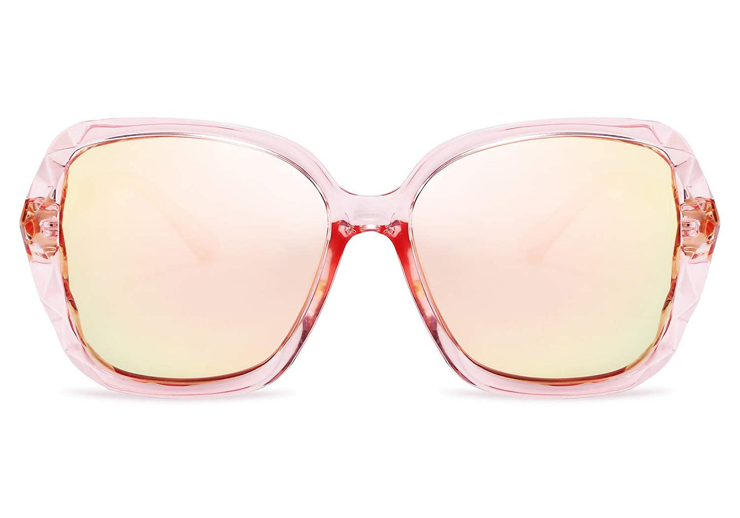 FEISEDY Polarized Women Square Sunglasses Sparkling Composite Shiny Frame B2289