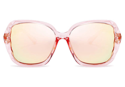 FEISEDY Polarized Women Square Sunglasses Sparkling Composite Shiny Frame B2289