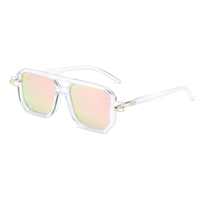 FEISEDY Vintage Square 70s Flat Aviator Sunglasses Women Men Classic Retro Stylish Frame UV400 Sunglasses B2622
