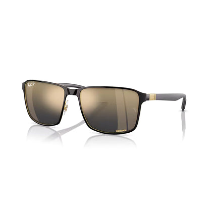 Ray-Ban RB3721CH Square Sunglasses for Men for Women + BUNDLE With Designer iWear Complimentary Eyewear Kit