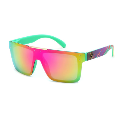 FEISEDY Men Sunglasses Polarized Oversized Square Flat Top Cycling Running Fishing Golf Hiking Sports B2990