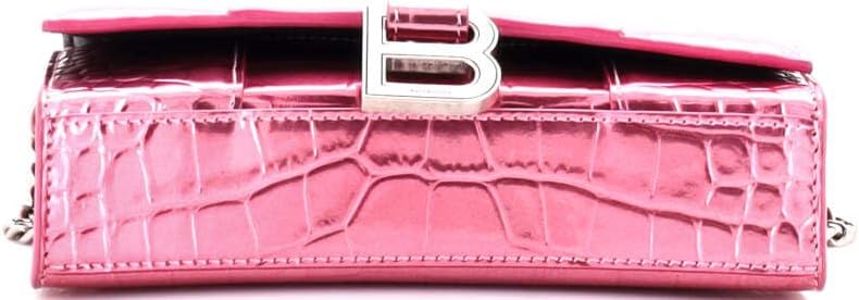 Pre-Loved Hourglass Chain Crossbody Bag Leather, Pink