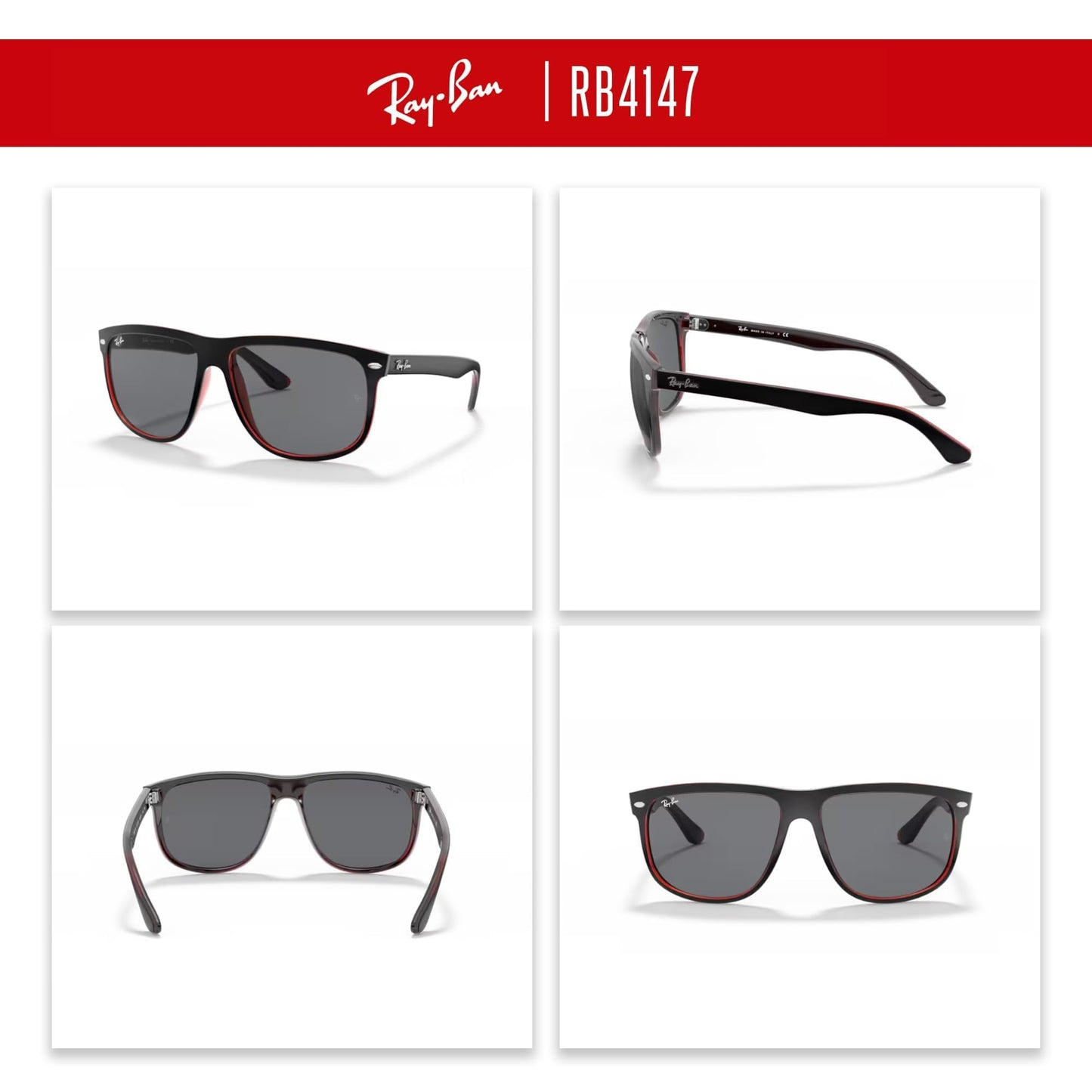 Ray-Ban RB4147 Boyfriend Sunglasses For Men For Women+ BUNDLE with Designer iWear Eyewear Care Kit