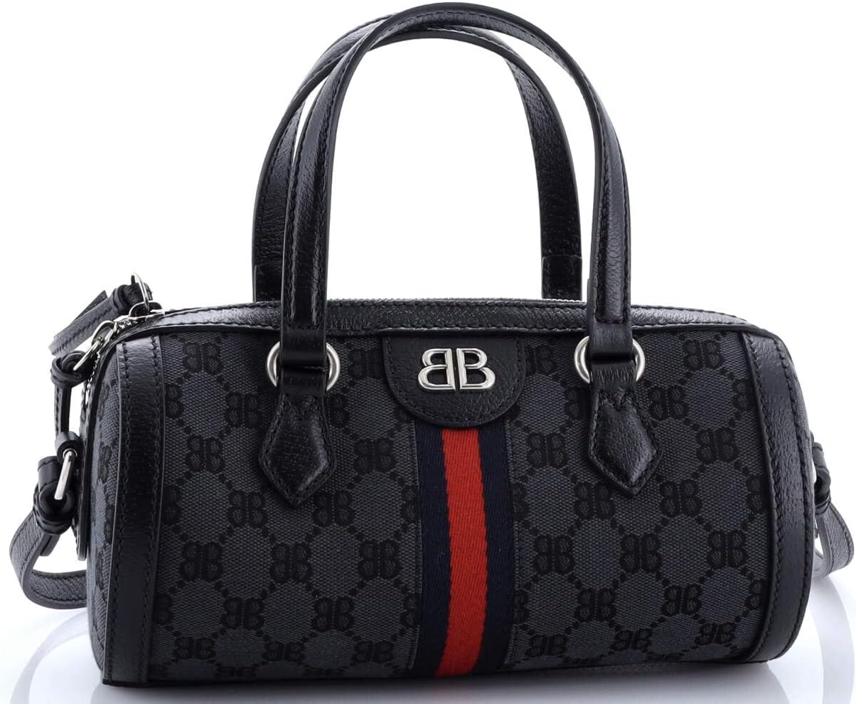 Pre-Loved x Gucci The Hacker Project Boston Bag BB Canvas Small, Black