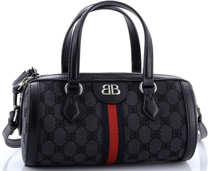 Pre-Loved x Gucci The Hacker Project Boston Bag BB Canvas Small, Black