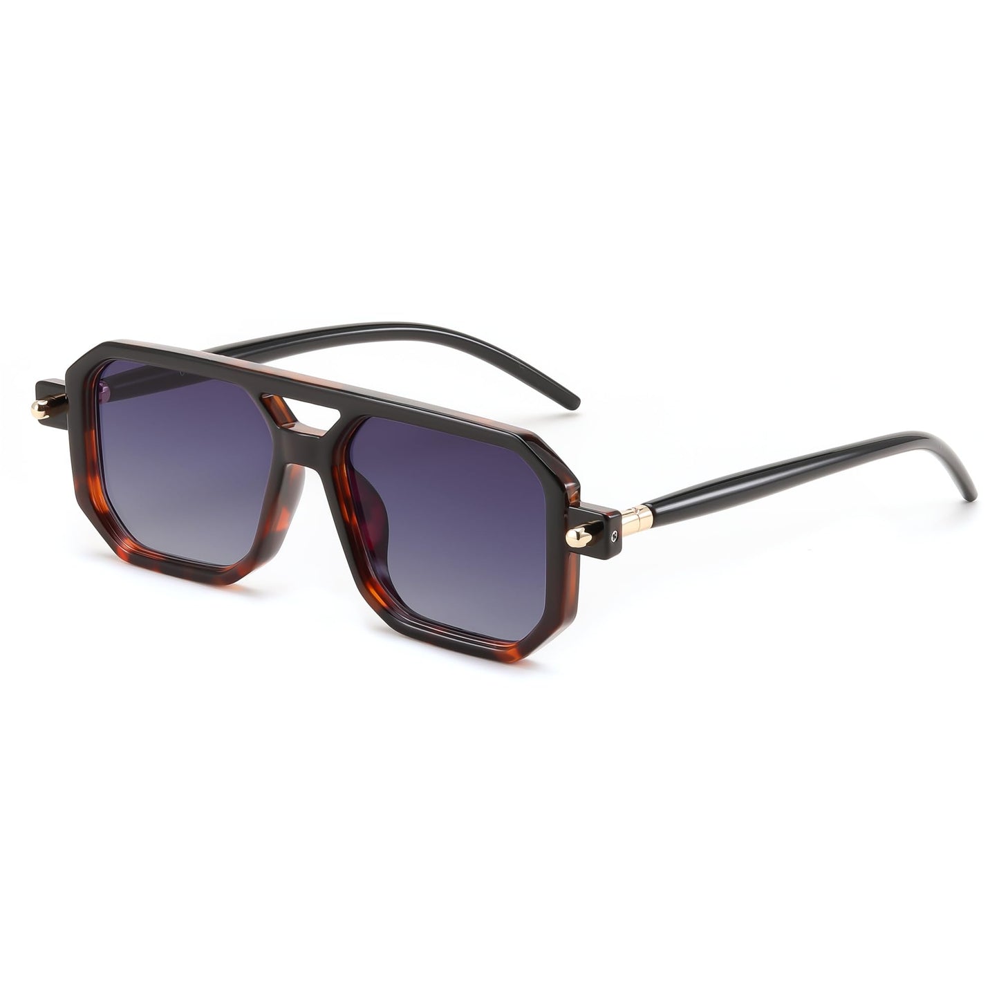 FEISEDY Vintage Square 70s Flat Aviator Sunglasses Women Men Classic Retro Stylish Frame UV400 Sunglasses B2622