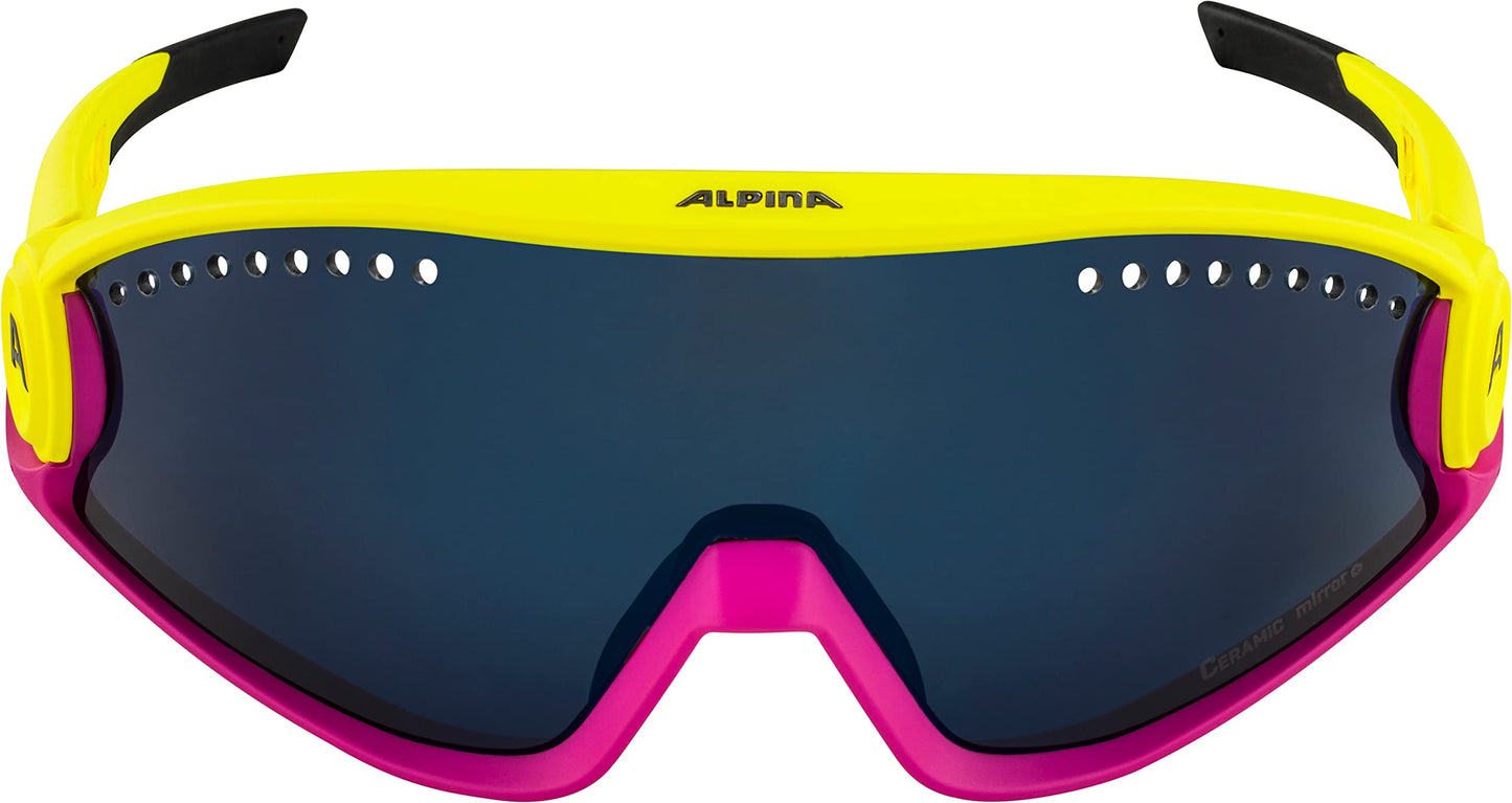 ALPINA Mirrored, 100% UV Protection Sport Sunglasses For Men & Women, Cycling/Running, Removeable Side Protection, 5W1NG