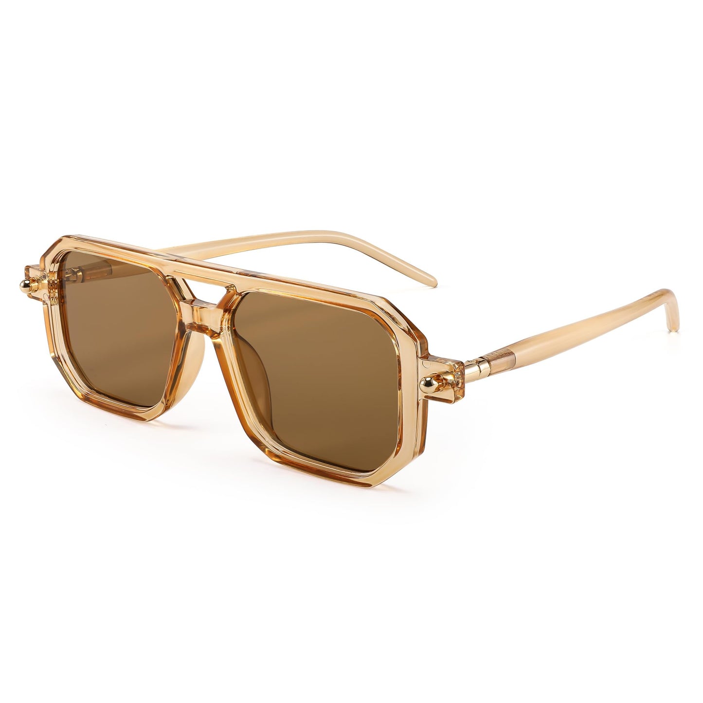 FEISEDY Vintage Square 70s Flat Aviator Sunglasses Women Men Classic Retro Stylish Frame UV400 Sunglasses B2622