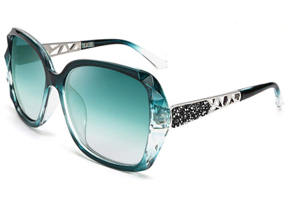 FEISEDY Polarized Women Square Sunglasses Sparkling Composite Shiny Frame B2289