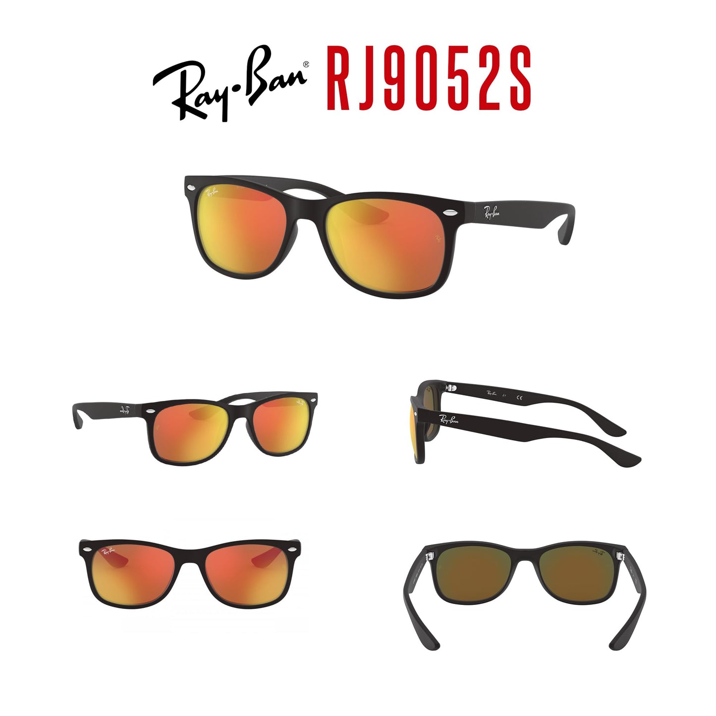 Ray-Ban Junior XS Kids' New Wayfarer RJ9052S Square Sunglasses for SMALL Boys and Girls + BUNDLE With DIW Kit