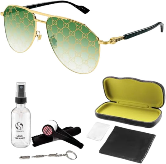 Gucci GG1220S Designer Aviator Shape Sunglasses with Non-Polarized Lenses - Epitome of Luxury and Style