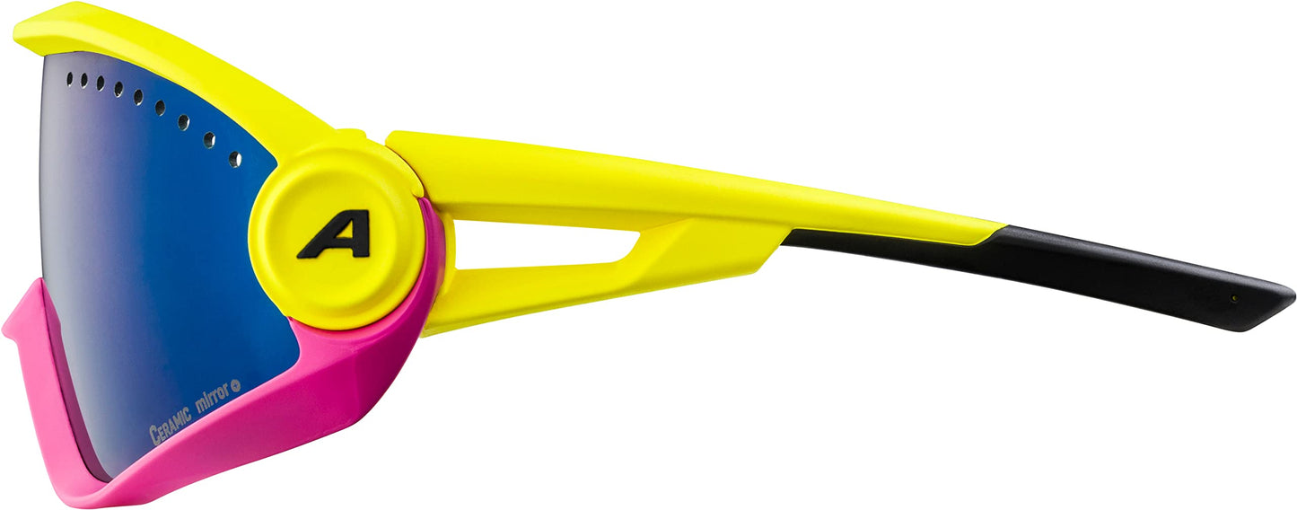 ALPINA Mirrored, 100% UV Protection Sport Sunglasses For Men & Women, Cycling/Running, Removeable Side Protection, 5W1NG