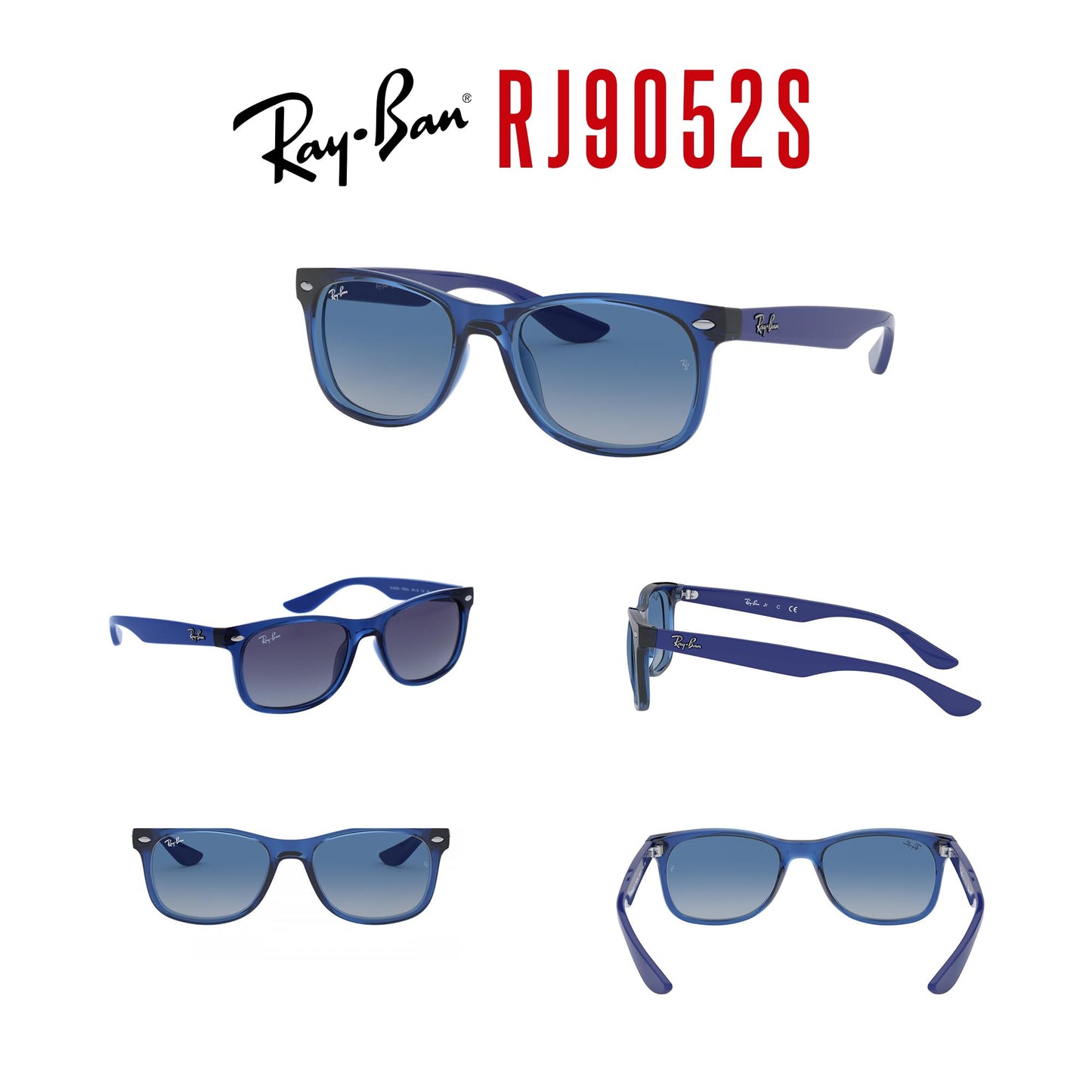 Ray-Ban Junior XS Kids' New Wayfarer RJ9052S Square Sunglasses for SMALL Boys and Girls + BUNDLE With DIW Kit
