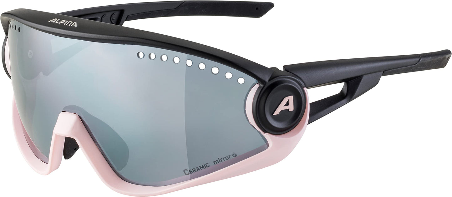 ALPINA Mirrored, 100% UV Protection Sport Sunglasses For Men & Women, Cycling/Running, Removeable Side Protection, 5W1NG