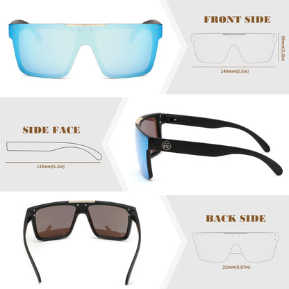 FEISEDY Men Sunglasses Polarized Oversized Square Flat Top Cycling Running Fishing Golf Hiking Sports B2990