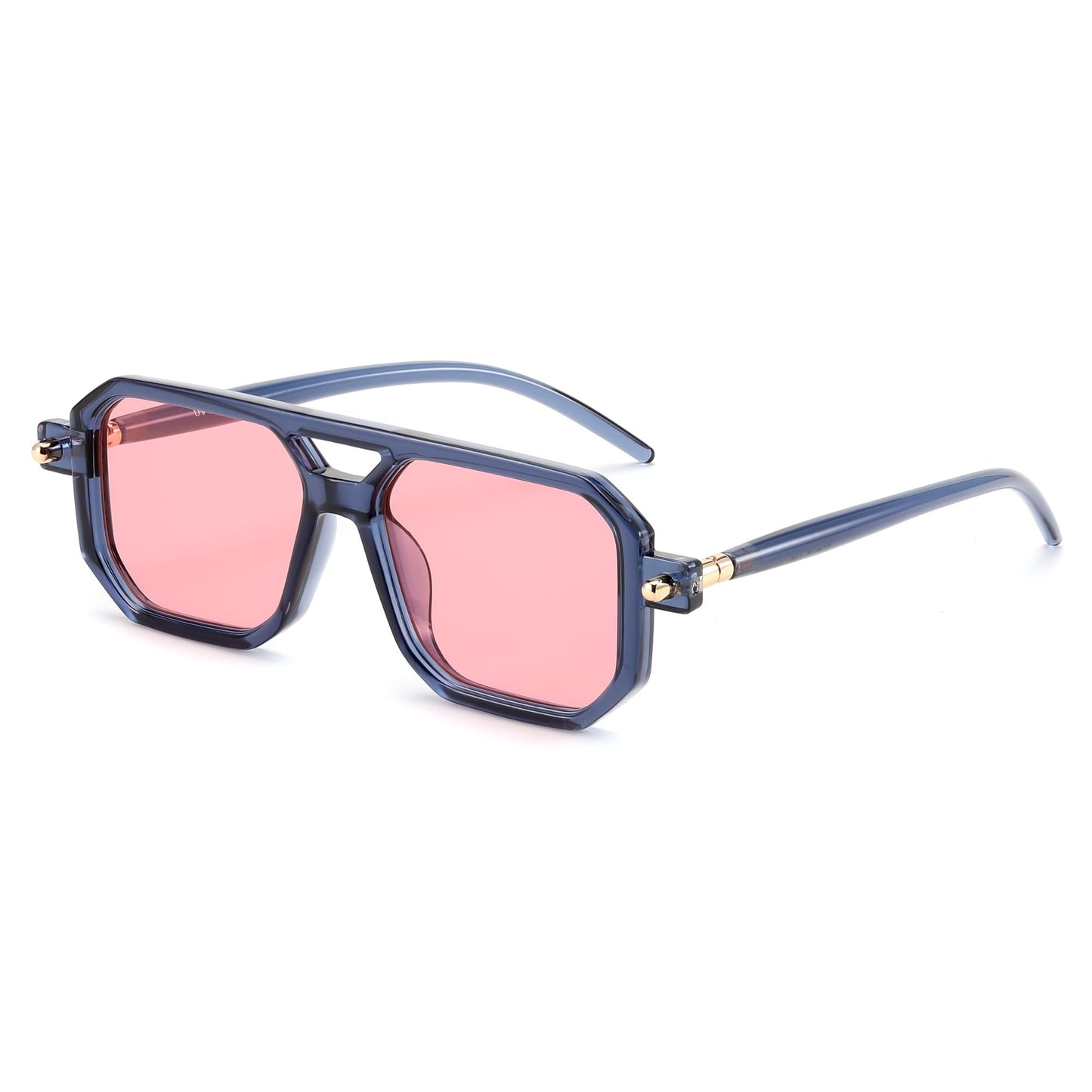 FEISEDY Vintage Square 70s Flat Aviator Sunglasses Women Men Classic Retro Stylish Frame UV400 Sunglasses B2622