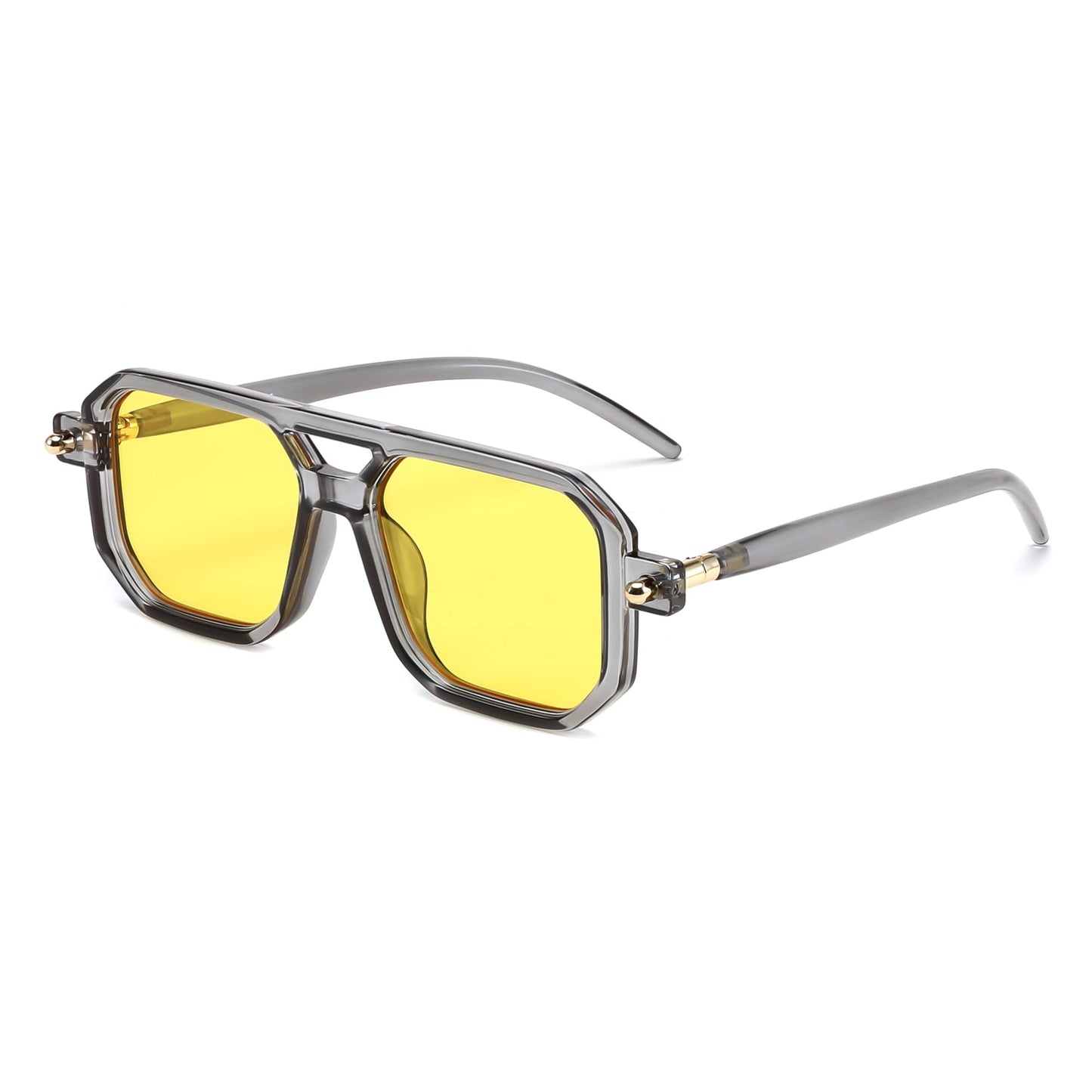 FEISEDY Vintage Square 70s Flat Aviator Sunglasses Women Men Classic Retro Stylish Frame UV400 Sunglasses B2622