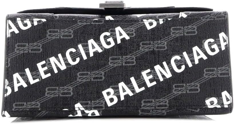Pre-Loved Hourglass Top Handle Bag Monogram Coated Canvas Small, Black