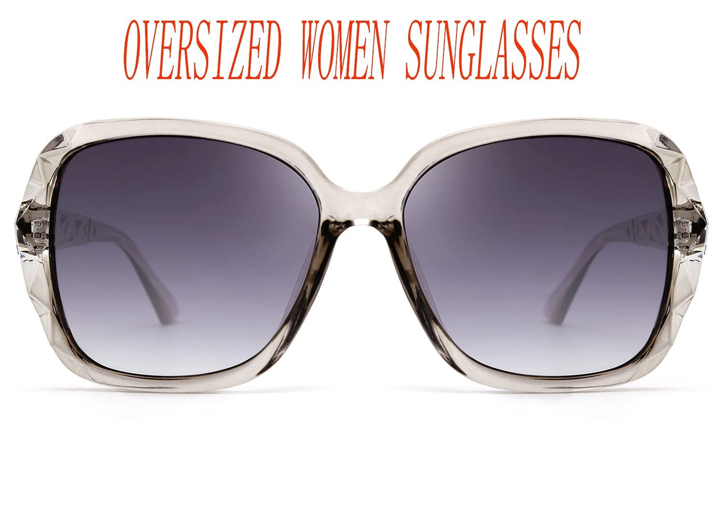 FEISEDY Polarized Women Square Sunglasses Sparkling Composite Shiny Frame B2289
