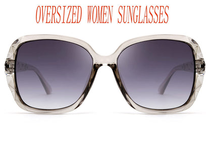 FEISEDY Polarized Women Square Sunglasses Sparkling Composite Shiny Frame B2289