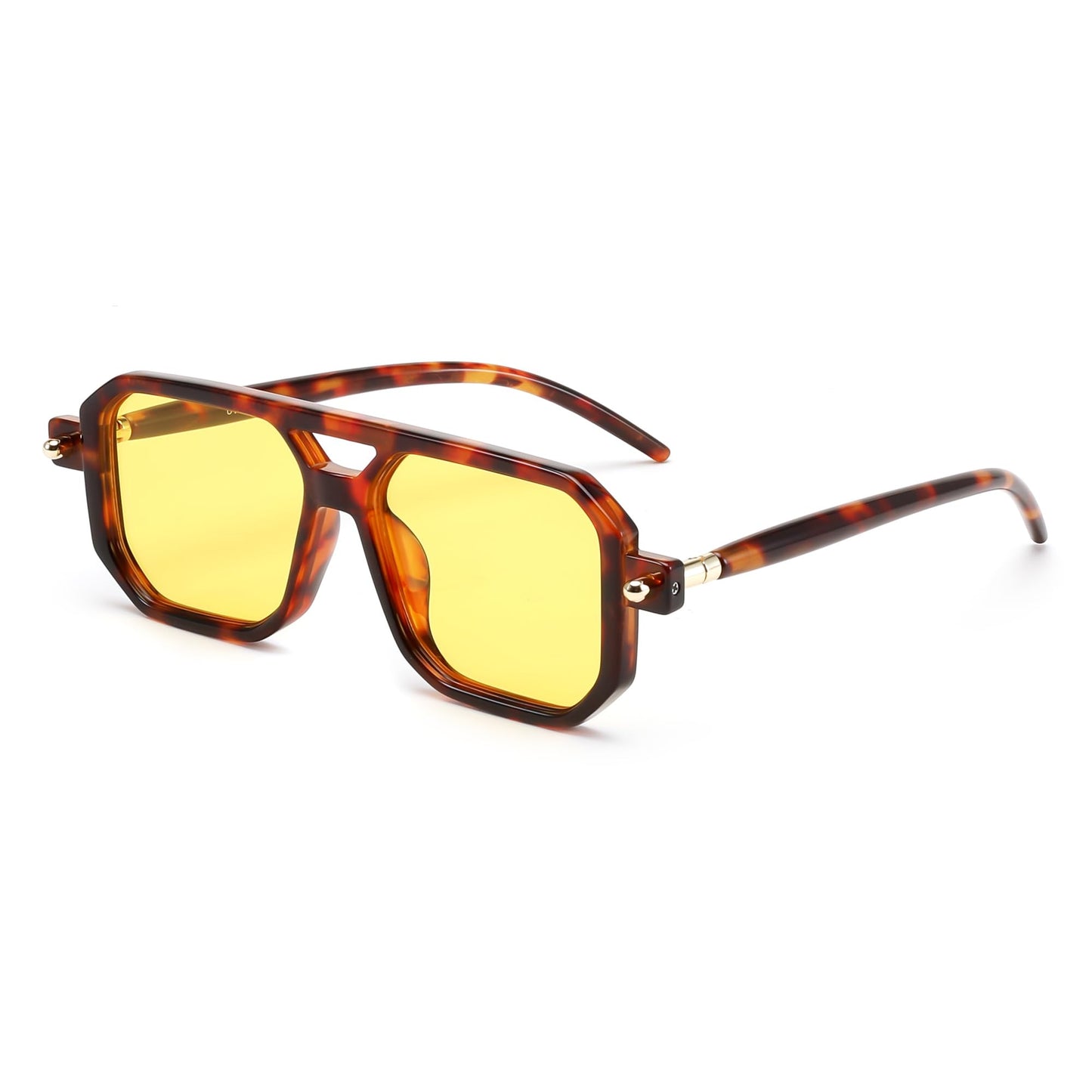 FEISEDY Vintage Square 70s Flat Aviator Sunglasses Women Men Classic Retro Stylish Frame UV400 Sunglasses B2622
