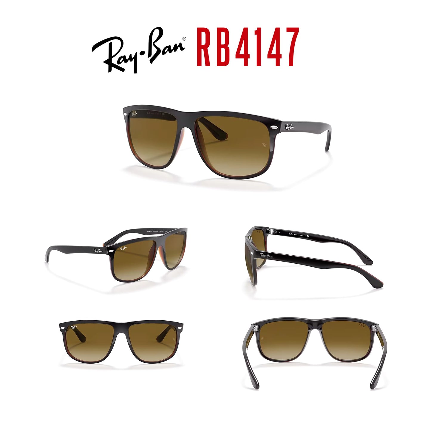 Ray-Ban RB4147 Boyfriend Sunglasses For Men For Women+ BUNDLE with Designer iWear Eyewear Care Kit