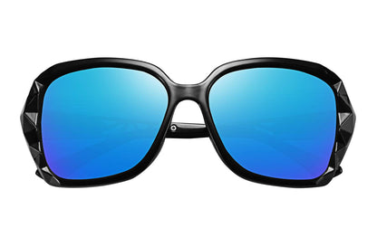 FEISEDY Polarized Women Square Sunglasses Sparkling Composite Shiny Frame B2289