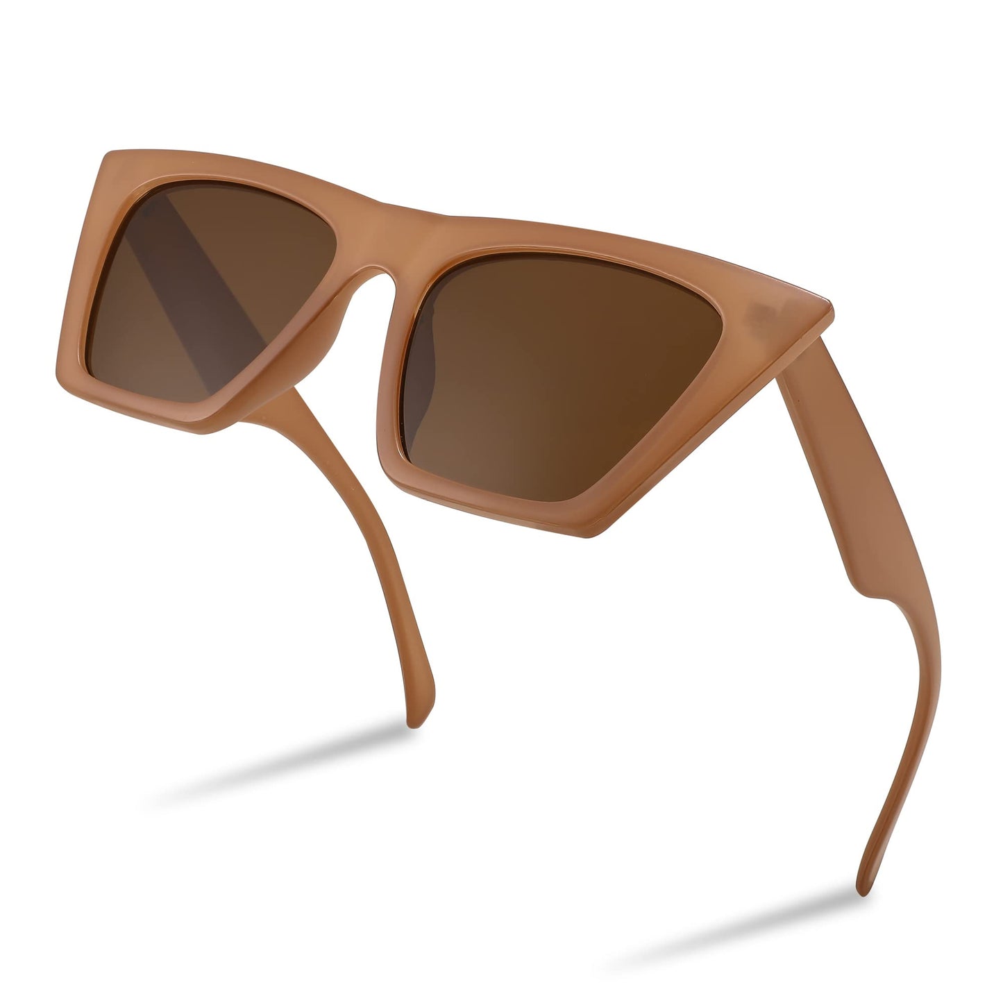 FEISEDY Vintage Square Cat Eye Sunglasses Women Trendy Cateye Sunglasses B2473