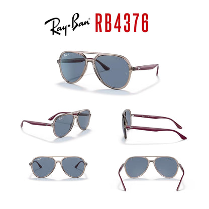 Ray-Ban RB4376 Aviator Sunglasses for Men for Women + BUNDLE With Designer iWear Complimentary Eyewear Kit