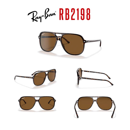 Ray-Ban Bill RB2198 Square Sunglasses for Men for Women + BUNDLE With Designer iWear Complimentary Eyewear Kit