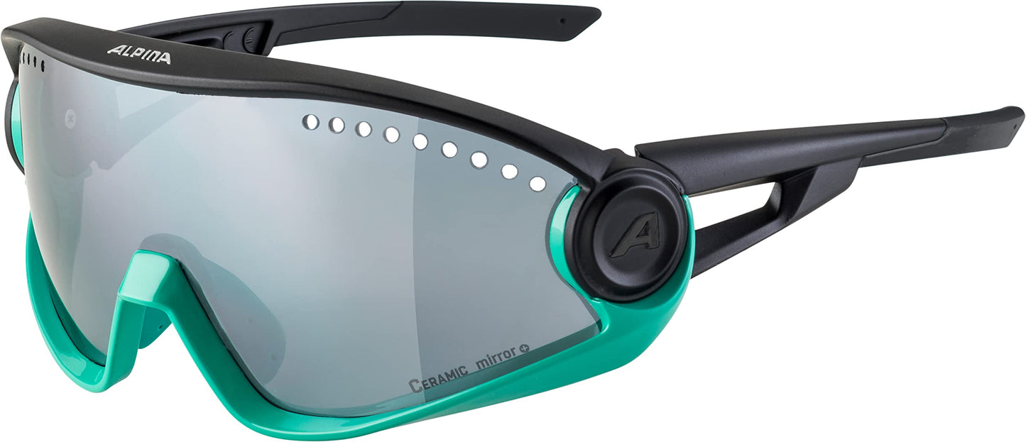 ALPINA Mirrored, 100% UV Protection Sport Sunglasses For Men & Women, Cycling/Running, Removeable Side Protection, 5W1NG
